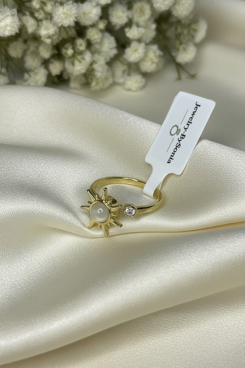 Bague Anti-Stress Soleil & Perle