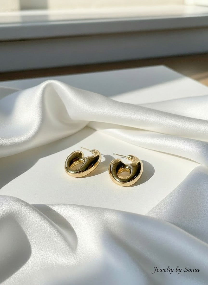 Boucles d’oreilles “Grain de Café Luxe” Acier inoxydable