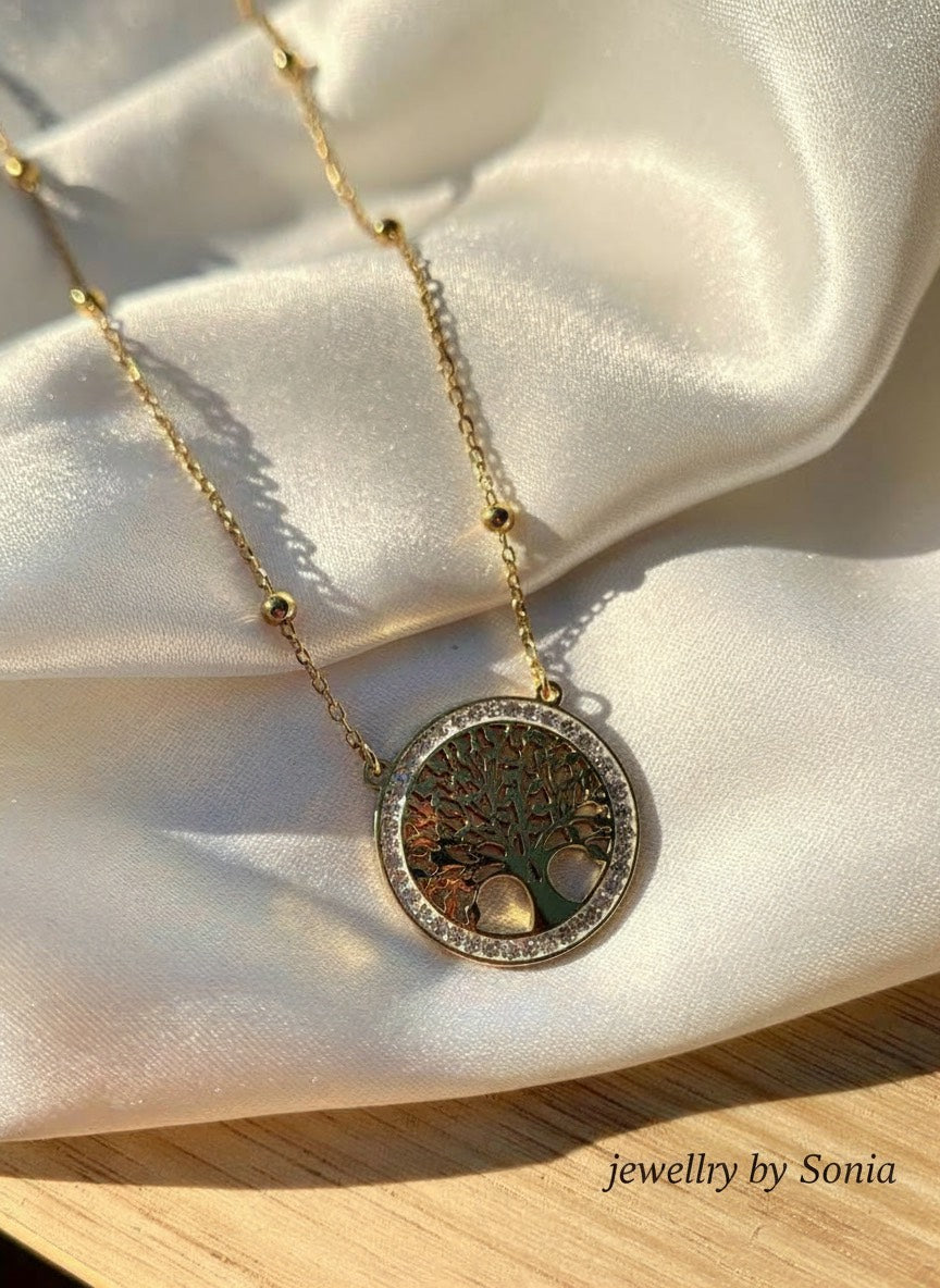 Parure Collier et Boucles d'Oreilles Arbre de Vie