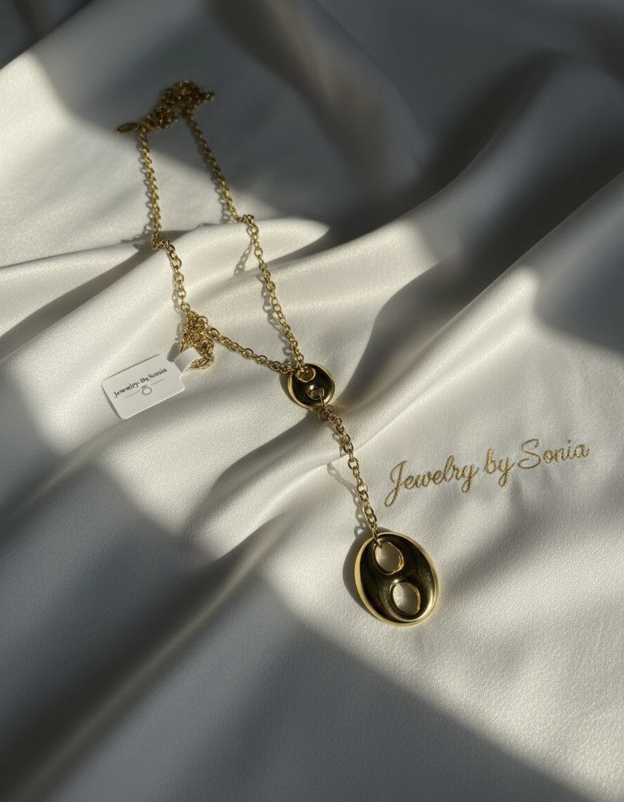 Collier “Grain de Café Élégance” Acier inoxydable