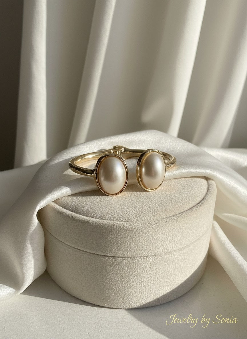 Bracelet double perle raffiné doré