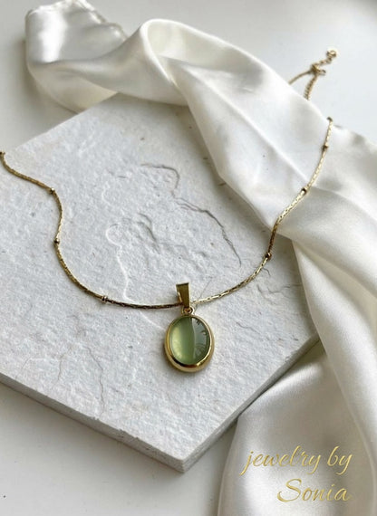 Collier “Ovale Aqua”  Acier inoxydable