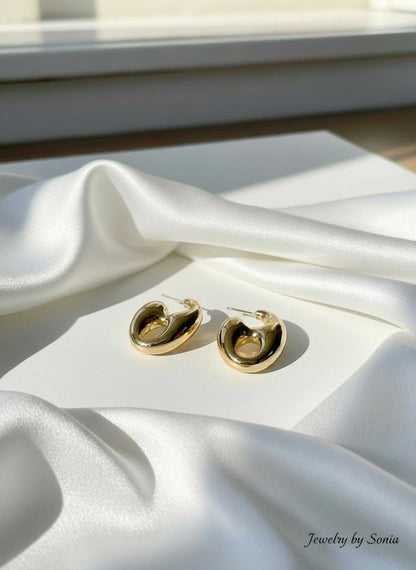 Boucles d’oreilles “Grain de Café Luxe”  Acier inoxydable