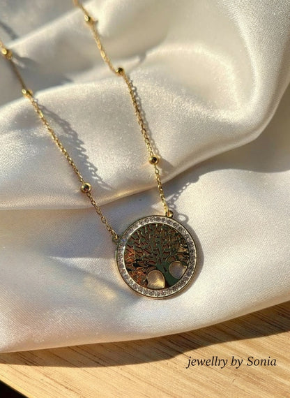 Parure Collier et Boucles d'Oreilles Arbre de Vie