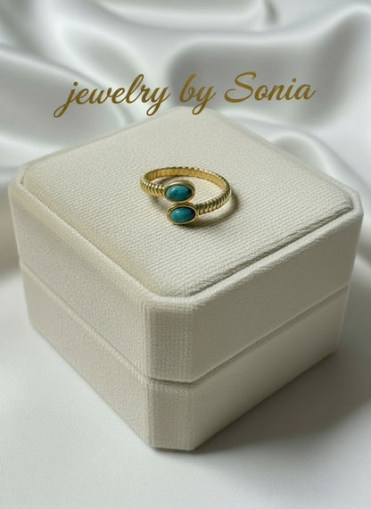 Bague Serpenta Émeraude en Acier Inoxydable