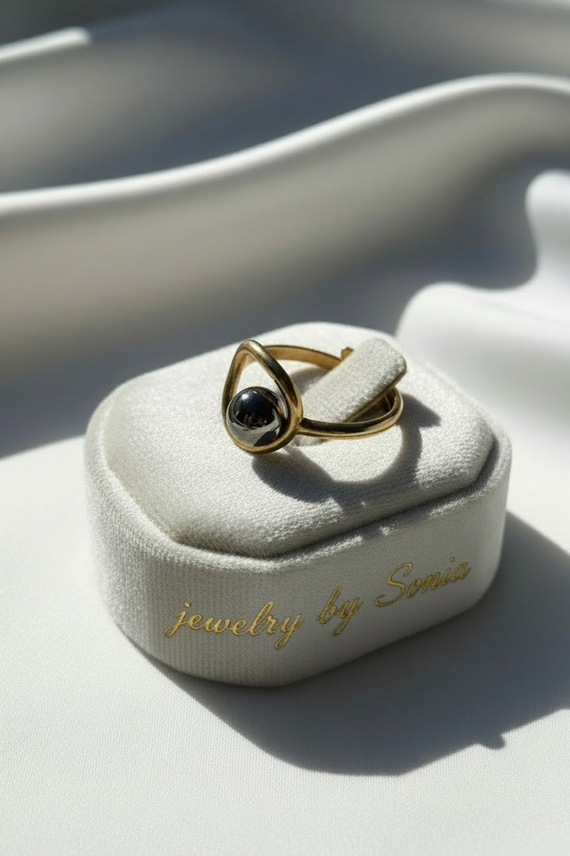 Élégance Minimaliste – Bague Acier Inoxydable Boule Argent