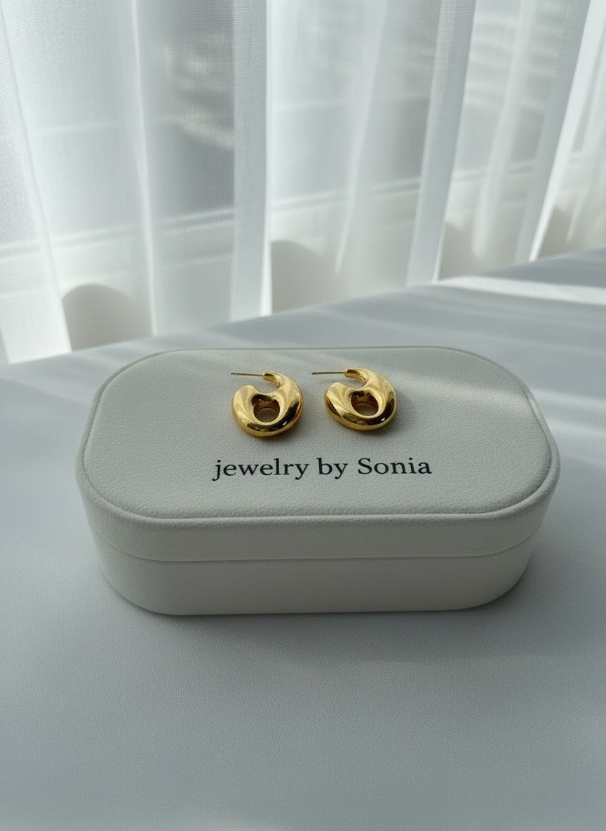 Boucles d’oreilles “Grain de Café Luxe”  Acier inoxydable