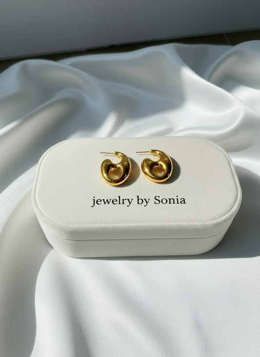 Boucles d’oreilles “Grain de Café Luxe”  Acier inoxydable