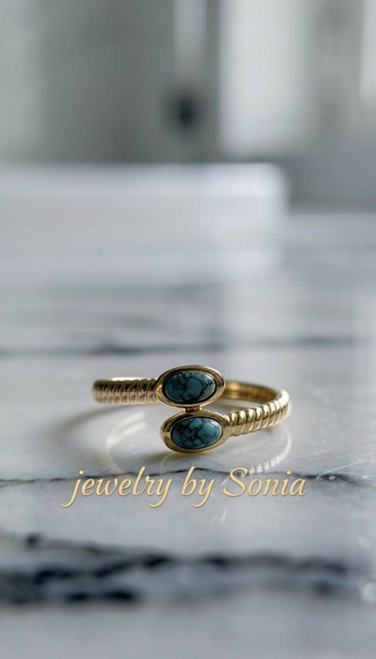 Bague Serpenta Émeraude en Acier Inoxydable