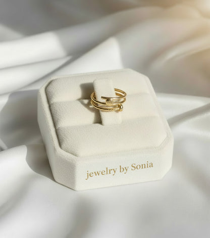 Bague Ajustable Dorée – Design Moderne en Alliage