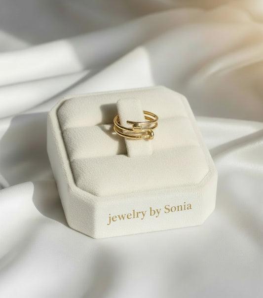 Bague Ajustable Dorée – Design Moderne en Alliage