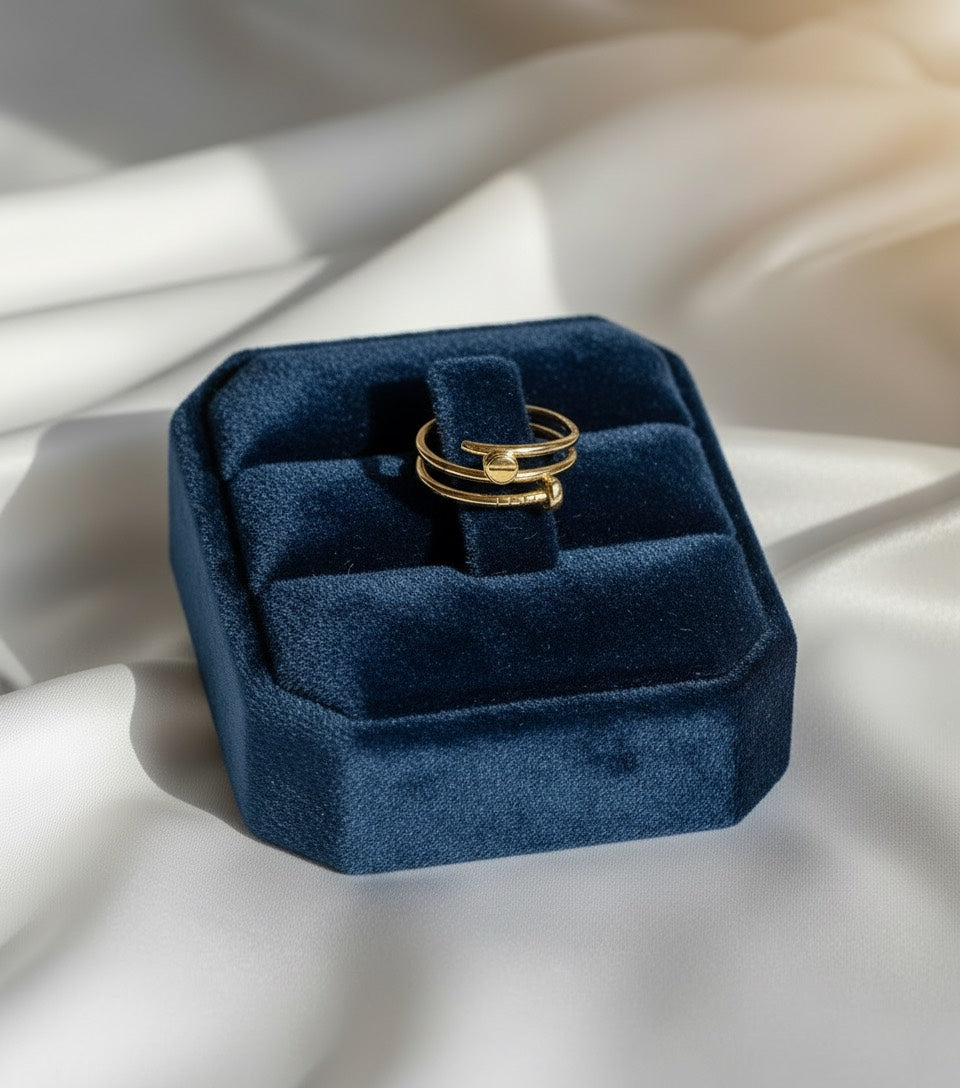 Bague Ajustable Dorée – Design Moderne en Alliage