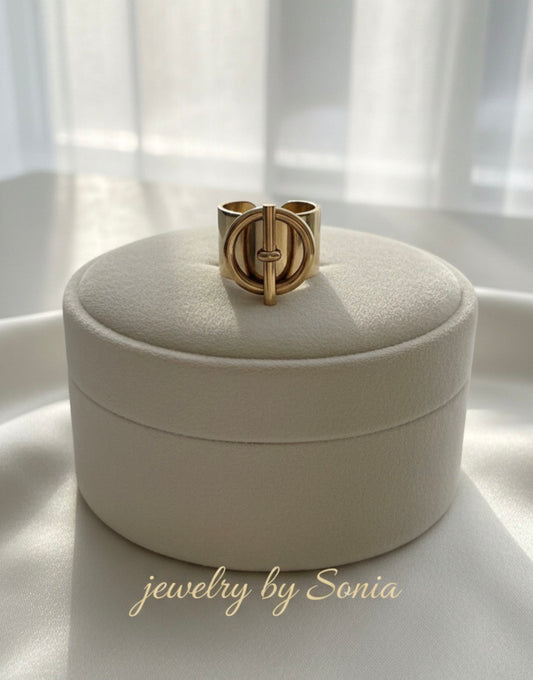 Bague anneaux ouverts superposés