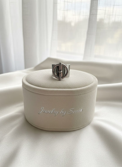 Bague anneaux ouverts superposés